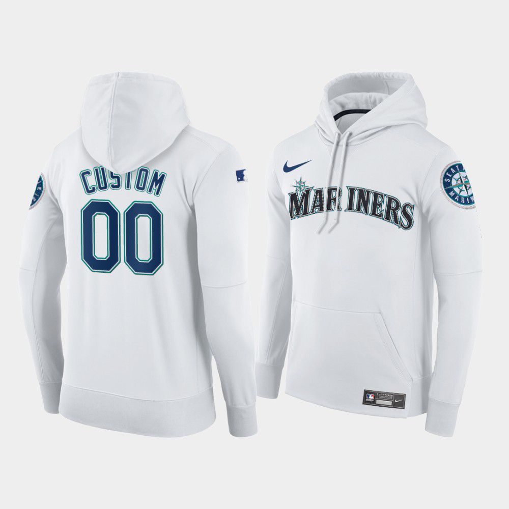 Men Seattle Mariners #00 Custom white home hoodie 2021 MLB Nike Jerseys-0